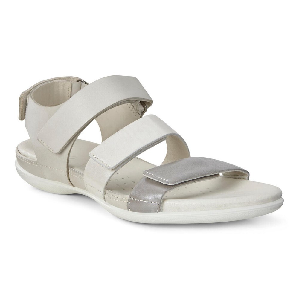 Sandalias Mujer - ECCO Flash Flat - Blancos/Plateados - PLC208761